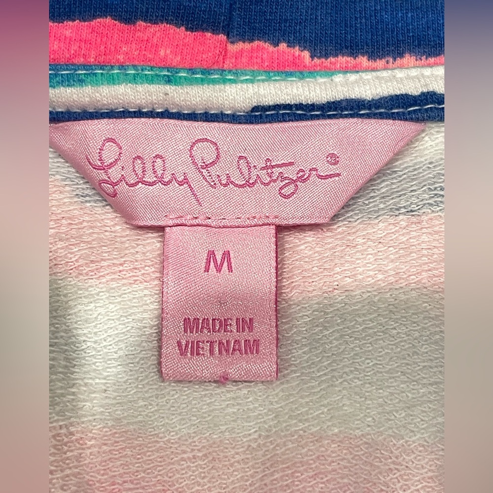 LILLY PULITZER Captain Popover Sandy Shell Stripe Button Front Pullover Size M - Picture 6 of 8